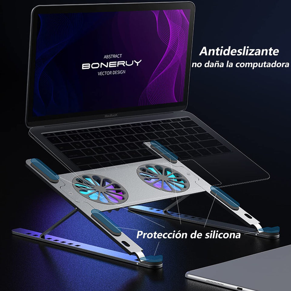 SOPORTE DE ALUMINIO PARA LAPTOP CON REFRIGERACIÓN